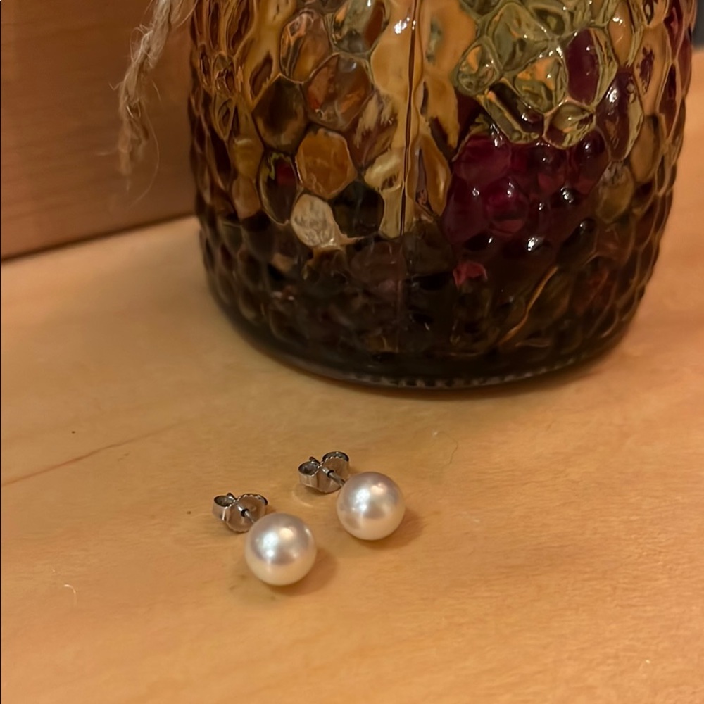Mikimoto 14K White Gold Pearl Stud Earrings